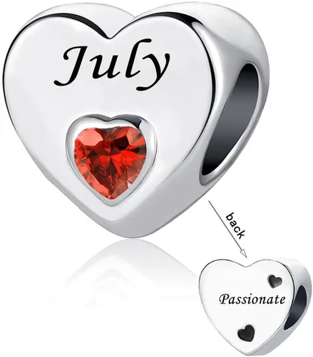 Enero-Diciembre 12 Meses Colores Piedra natal Cristal Feliz Cumpleaños Encantos de Corazón Para Pulseras de Abalorios Collar