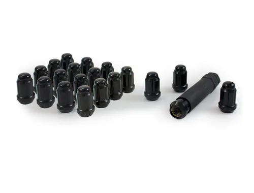Miniatura 16 de GORILLA Tuerca de rueda Acorn, 12 mm x 1.50 rosca, asiento de 60 grados, extremo cerrado, llave, acero, cromado negro, universal, juego de 20 Fábrica