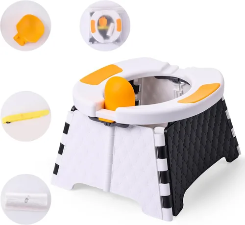 Orinal portátil para viajes de niños pequeños, silla de entrenamiento para ir al baño con bolsa de viaje, inodoro de entrenamiento para ir al aire
