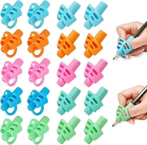 Miniatura 10 de KIGEAPUEL 20 piezas de empuñaduras para lápices para niños, entrenamiento ergonómico de la escritura, soporte para lápices, herramienta de escritura