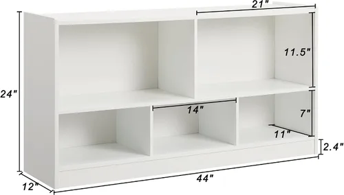 Miniatura 3 de Organizador de almacenamiento de juguetes para niños, gabinete de almacenamiento de 5 secciones para organizar libros y juguetes, estantería