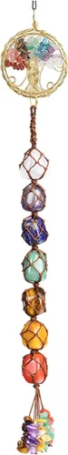 Miniatura 22 de Anjiucc Árbol de la vida de cristal curativo de 7 chakras para colgar en la pared, decoración de interiores, decoración de ventanas, meditación