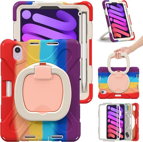 Miniatura 38 de Funda para iPad Air de 3ª generación – Funda resistente para niños con soporte giratorio, soporte para lápices y correa de transporte para iPad
