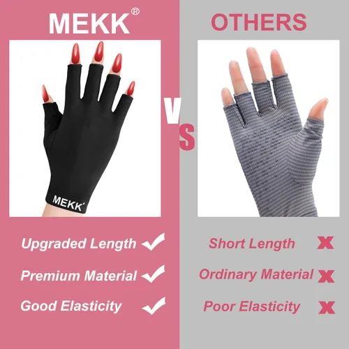Miniatura 3 de MEKK Guantes UV para uñas, guantes de protección UV extra largos UPF99+ para uñas de gel, guantes de manicura profesionales para el cuidado