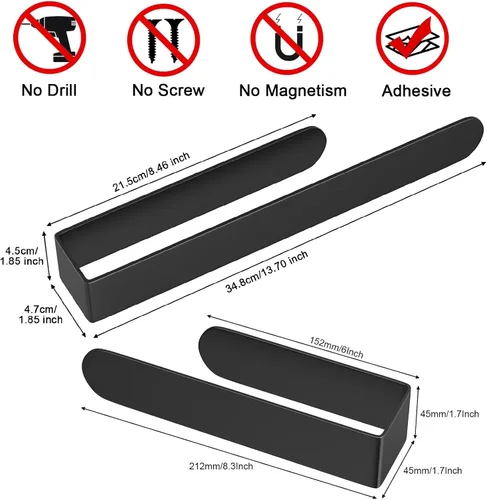 Miniatura 2 de HUFEEOH Soporte adhesivo para toallas de mano, toallero de 8 pulgadas adhesivo y toallero de barra de 14 pulgadas montado en la pared, soporte