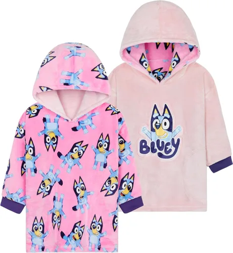 Miniatura 7 de Bluey Manta con Capucha para Niños, Manta Cálida y Acogedora de Forro Polar Portátil, Regalo para Niñas Azul/Azul marino