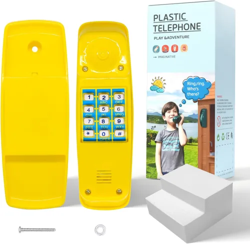 HAPPYPIE Teléfono de juguete para niños, teléfono de columpio para conjunto de juegos, teléfonos de simulación y teléfonos de aprendizaje educativo,
