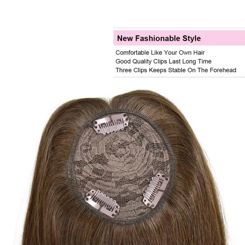 Miniatura 2 de Extensiones de cabello humano 100% real con clip, extensiones de cabello lacio de 13 pulgadas para mujeres (2# marrón oscuro)