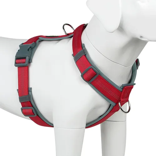 Miniatura 9 de Arnés para perro Plutus Pet sin tirón, arnés ajustable de nylon con acolchado suave, arnés para perro reflectante y resistente para perros pequeños