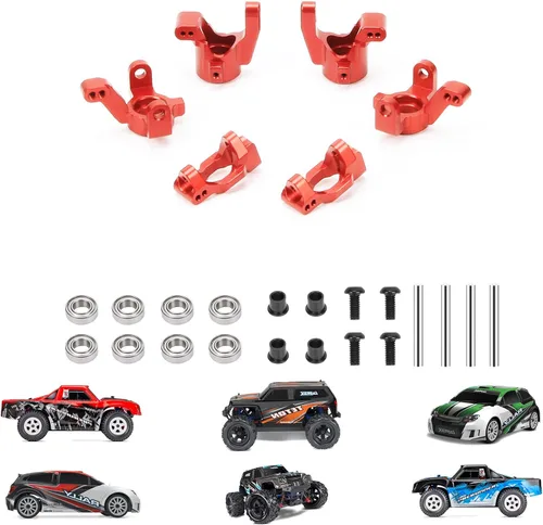 RCAWD Bloques de ruedas en C, bloque de dirección y portadores, eje de vástago para Latrax Desert Prerunner 1/18, Latrax Rally, Latrax Teton mejoras