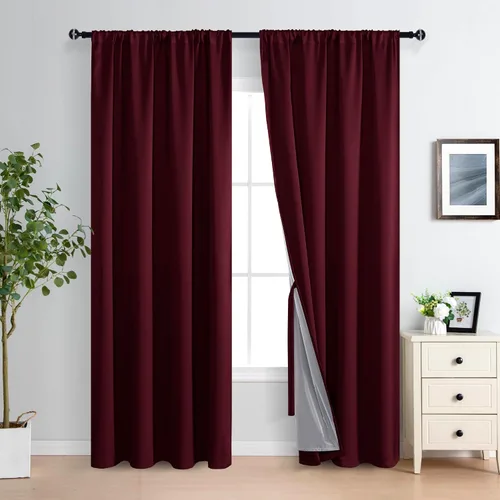 Miniatura 21 de XWZO Cortinas Opacas 100% Blancas - Cortinas de Bloqueo Total de Calor y Luz con Forro Negro para Dormitorio/Cuarto de Lavado, Paneles de Ventana