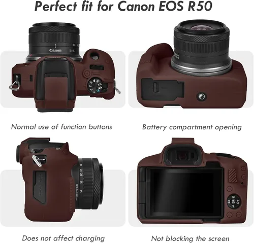 Miniatura 3 de Rieibi EOSR50 EOS R50 Estuche, Estuche Protector de Silicona Suave para Cámara Vlogging Canon EOS R50 EOSR50, Estuche de Agarre para Cámara Cuerpo