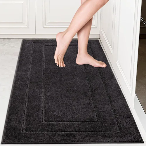 Miniatura 55 de PURRUGS Juego de 2 alfombras de cocina lavables a máquina (24 x 35.5 + 24 x 59 pulgadas), alfombras de pasillo de cocina antideslizantes y Marrón