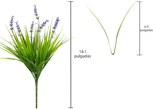 Miniatura 2 de alyptus Flores artificiales para exteriores, 24 paquetes de plantas de hierba de mono falsas para exteriores, flores moradas de plástico