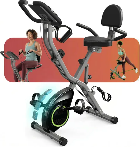 Miniatura 7 de USLIM Bicicleta de Ejercicio Plegable Bicicletas Estáticas para el Hogar, Bicicleta de Entrenamiento Interior 5 EN 1, Bicicleta de Ciclismo