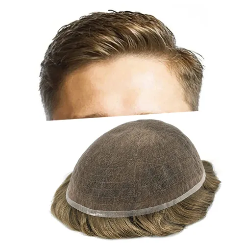 Miniatura 36 de Men Toupee Hairpiece Human Hair System Mens Hair Piece Bleached Knot Full Lace Toupee For Men Protesis Capilar Mens Toupee 6X8 1# Jet Black 100%