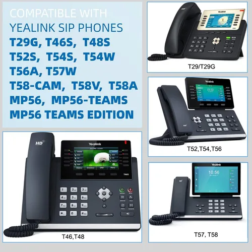 Miniatura 2 de Fuente de alimentación de 5 V para Yealink T29G, T46S, T48S, T52S, T54S, T56A, T58V, T58A, MP56, T46G, para cable de alimentación de teléfono