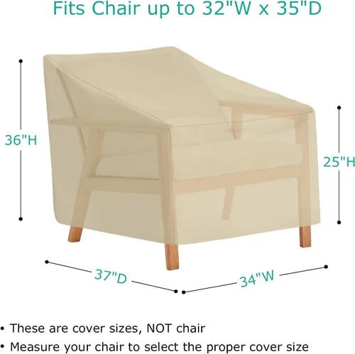 Miniatura 2 de SunPatio Paquete de 2 fundas para sillas de exterior, resistentes e impermeables, para asientos profundos, protección para todo tipo de clima