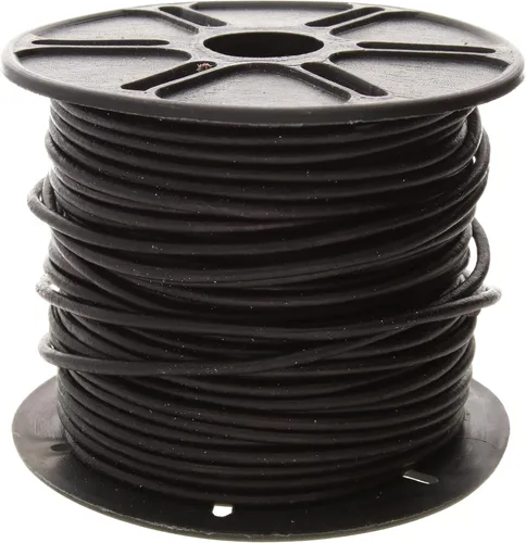 Miniatura 110 de The Beadsmith Cordón de cuero – Negro – Bobina de 0.039 in – 5 yardas/14.8 ft – Tanga de cuero indio ideal para trenzar, cuentas, collares, cordones