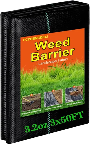 Miniatura 9 de 3ft x 50ft Weed Barrier Fabric Roll, 3.2oz Heavy Duty Woven Geotextile Ground Cover, Breathable Weed Block Cloth for Garden Beds, Vegetable Garden