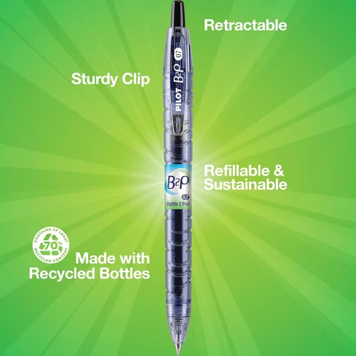 Miniatura 3 de Pilot B2P De botella a bolígrafo. Bolígrafo retráctil de gel hecho a partir de botellas recicladas, Negro