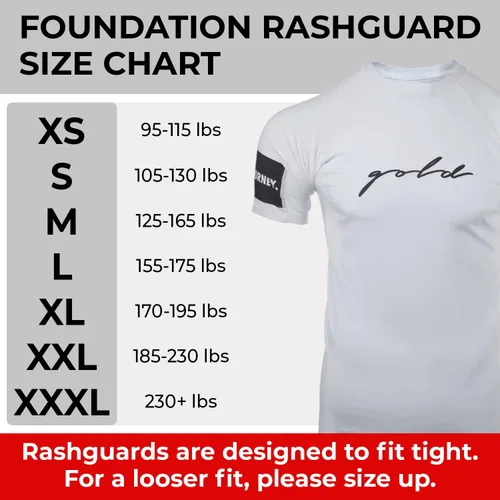 Miniatura 2 de Gold BJJ Foundation Rash Guard - Rashguard de Jiu Jitsu sin Gi y Gi
