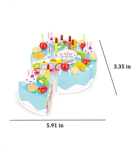 Miniatura 5 de Juego de 38 piezas de decoración de pastel de fiesta de cumpleaños de corte de bricolaje, juego de comida de cocina para corte de frutas, regalo
