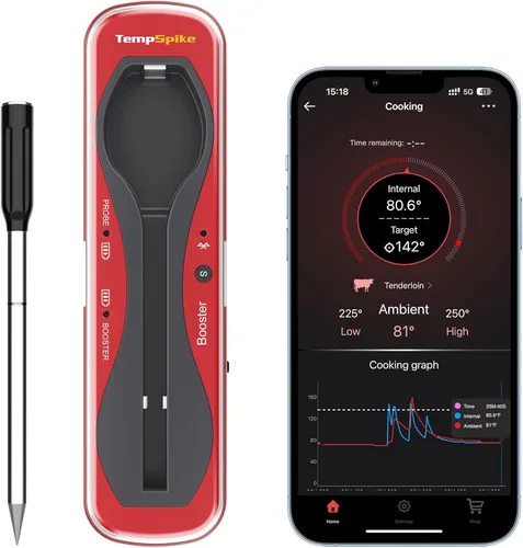 Miniatura 9 de ThermoPro TempSpike - Termómetro inalámbrico digital para carne de 500 pies, termómetro de carne Bluetooth inalámbrico para res, cordero, pollo