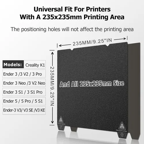 Miniatura 5 de YOOPAI Kit de hoja PEI de doble cara y placa de construcción magnética flexible, plataforma de cama de impresora 3D de 235x235mm para Creality Ender