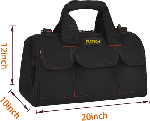Miniatura 3 de FASTECH Bolsa de herramientas resistente de 20 pulgadas con boca ancha para almacenamiento de herramientas, portador y organizador, bolsa de mano
