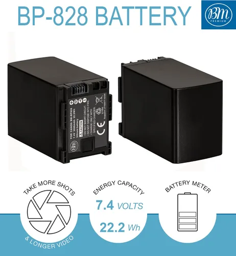 Miniatura 3 de BM 2 BP-828 Baterías y cargador de batería dual compatible con Canon GX10 HF G30/G40/G50/G60/G70, HF M301/M400, XA10 XA11 XA15 XA20 XA25 XA30 XA35