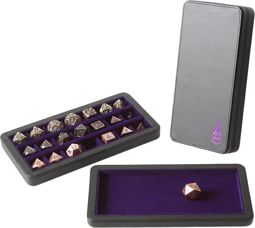 Miniatura 7 de Forged Dice Co. Reliquary - Estuche grande dividido para dados con bandeja de dados para juegos de dados poliédricos, 21 cámaras forradas