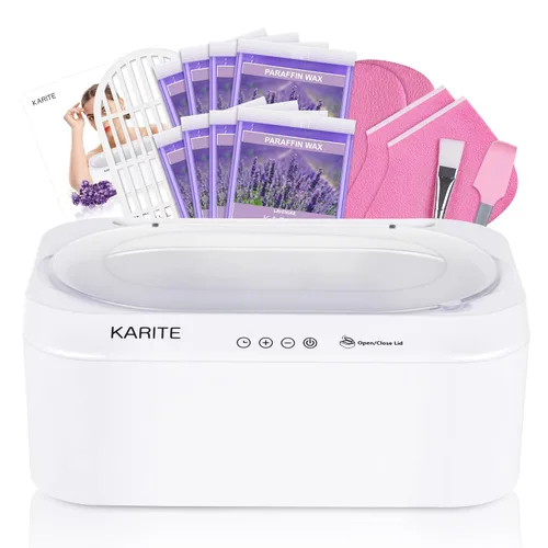 Miniatura 8 de Máquina de cera de parafina Karite para manos y pies con tapa de apertura automática, baño de parafina, fusión rápida de cera en 20 minutos, control