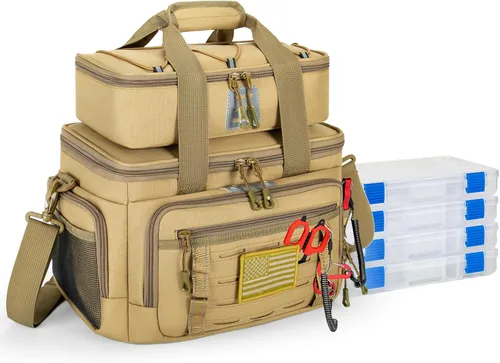 Miniatura 7 de Bolsa de aparejos de pesca, bolsa de almacenamiento de carretes de pesca desmontable, organizador de equipo de pesca, equipo de pesca duradero