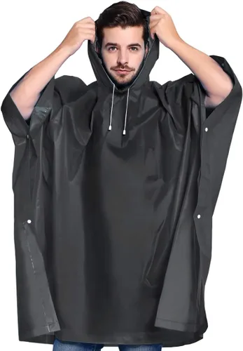 Miniatura 11 de ANTVEE Ponchos de lluvia para adultos, impermeable, portátil, reutilizable, paquete de 2 con capucha con cordón, se mantiene seco