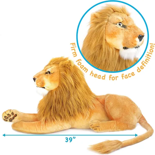 Miniatura 2 de TigerHart Lasodo The Lion - 39 pulgadas (medida de cola no incluida) Gato de peluche grande