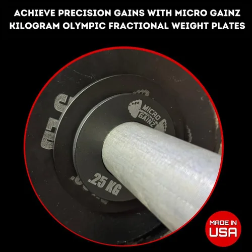 Miniatura 3 de Micro Gainz - Juego de 2 discos de peso fraccionales de kilogramo, 0.6 lbs, 1.1 lbs o 2.2 lbs, juego de platos diseñados para pesas olímpicas