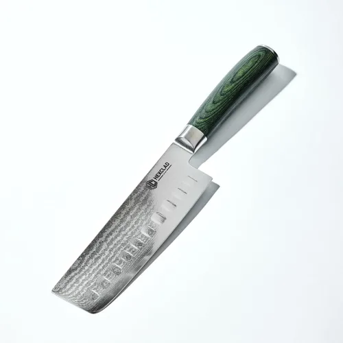 Miniatura 10 de HexClad Varilla de Afilado, Varilla de Acero Inoxidable Damasco Japonés de 9 Pulgadas, Mango de Pakkawood