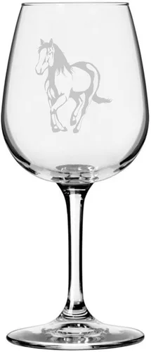 Miniatura 54 de Morgan Body Horse - Copa de vino grabada multiusos (12.75 onzas)