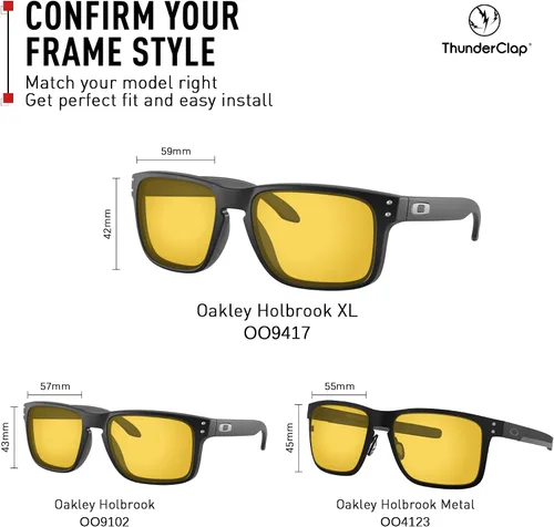 Miniatura 2 de ThunderClap Lentes de policarbonato de repuesto para gafas de sol Oakley Holbrook XL OO9417 2.323 in