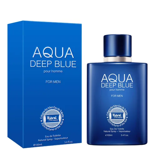 Hybrid & Company Aqua Deep Blue Pour Homme para hombres Eau De Parfum vaporisateur Natural Spray 3.4 Fl Oz