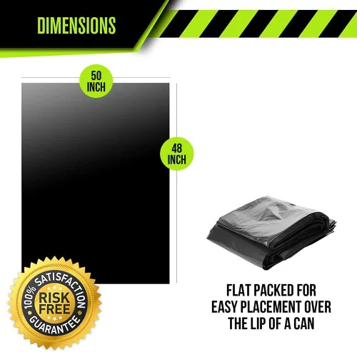 Miniatura 4 de Aluf Plastics Bolsas de basura negras resistentes de 65 galones, 1.5 mil, 50 x 48 pulgadas, paquete de 5000 unidades, para contratistas, exteriores