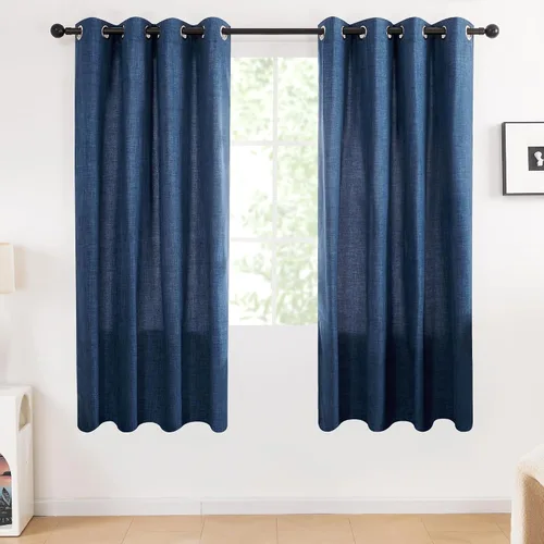 Miniatura 38 de Deconovo - Cortinas opacas para dormitorio con ojales, cortinas sólidas con aislamiento térmico, bloquean el calor, oscurecen la habitación, ahorran