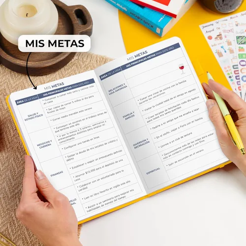 Miniatura 5 de Clever Fox Planificador 2 Edición en Español - Colorida Agenda de Objetivos Semanales y Mensuales, Organizadora de Tiempo, Sin Fecha A5