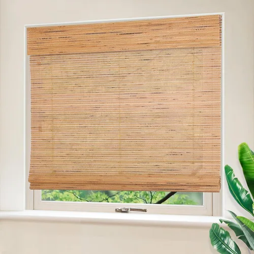 Miniatura 7 de Persianas Romanas de Bambú Inalámbricas, Persianas para Ventanas, Persianas de Madera Tejida Personalizadas para Ventanas Interiores, Puertas