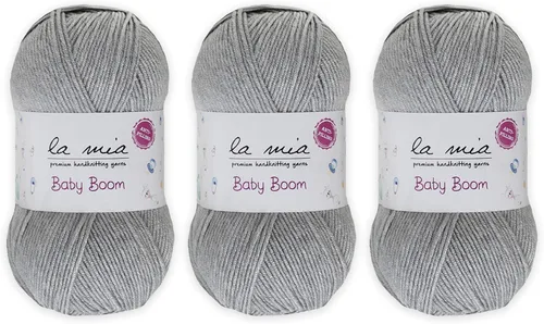 Miniatura 49 de 1 madeja La Mia Baby Boom, hilo acrílico 100% antipilling para tejer y ganchillo para tejer y ganchillo, 3.53 oz (3.5 onzas) / 820.2 ft