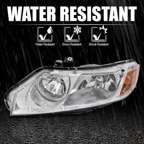 Miniatura 6 de Spec-D Tuning Faros delanteros cromados compatibles con Honda Civic 4Dr Sedan 2006-2011