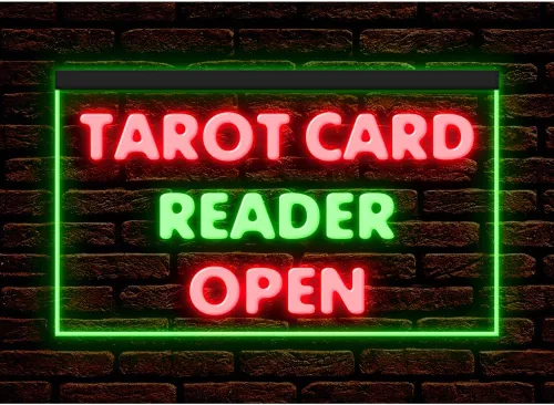 Miniatura 7 de 180087 Lector de cartas de tarot psíquico abierto tienda decoración ventana pantalla LED luz neón letrero (12 x 8 pulgadas, verde)