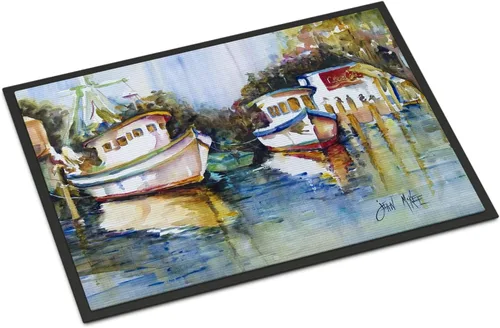 Miniatura 193 de Caroline's Treasures JMK1017JMAT - Tapete de caza de rana garza azul, 24 x 36 pulgadas, tapete para puerta delantera, interior y exterior