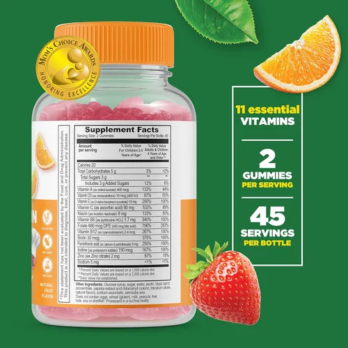 Miniatura 2 de Lifeable Multivitamínico para niños + hierro y vitamina C para niños, paquete de gomitas – Gran sabor, suplemento vitamínico, sin gluten, sin OMG
